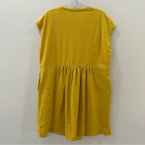 Boden Yellow Jersey T-Shirt Dress With Gold Honeycomb - Women’s US 12R (UK 16R) - Picture 8 of 11